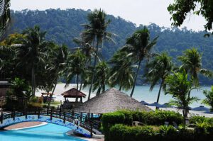 "A beautiful beach resort in Pangkor Island, Malaysia."